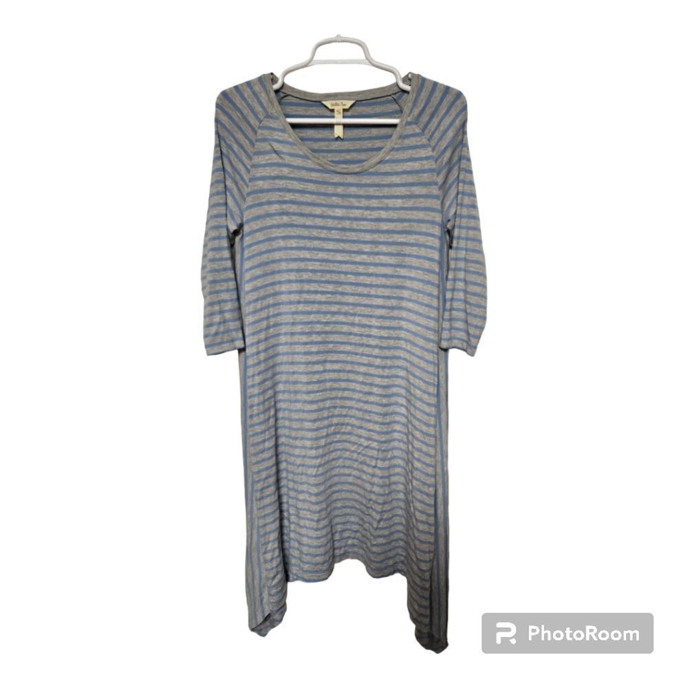 Matilda Jane Striped Sharkbite Dress Medium Gray Blue